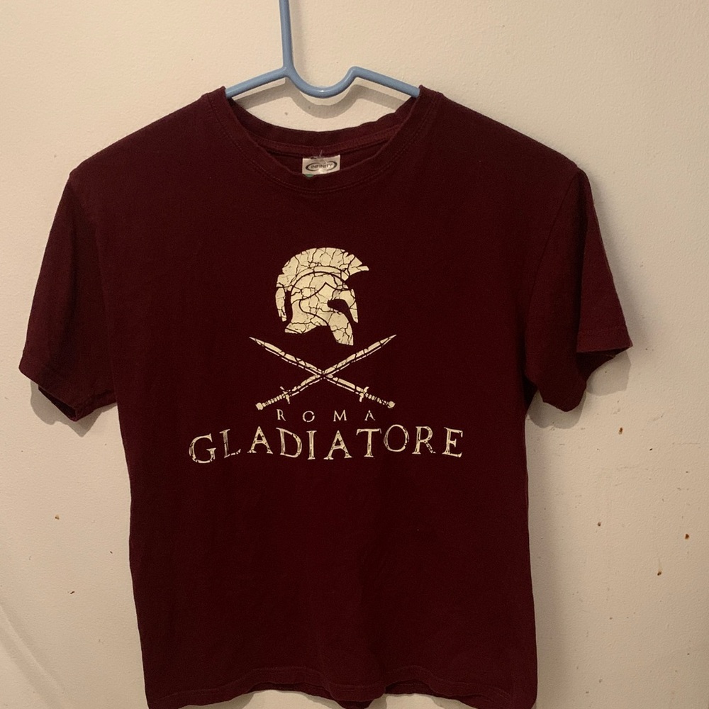 Roma Gladiator Maroon Pure Soft Cotton Tee SZ Large